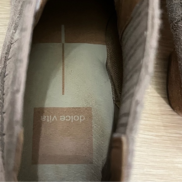 Dolce Vita Western Distressed Suede Leather Taupe Bootie size 8 used pre owned - Picture 5 of 10